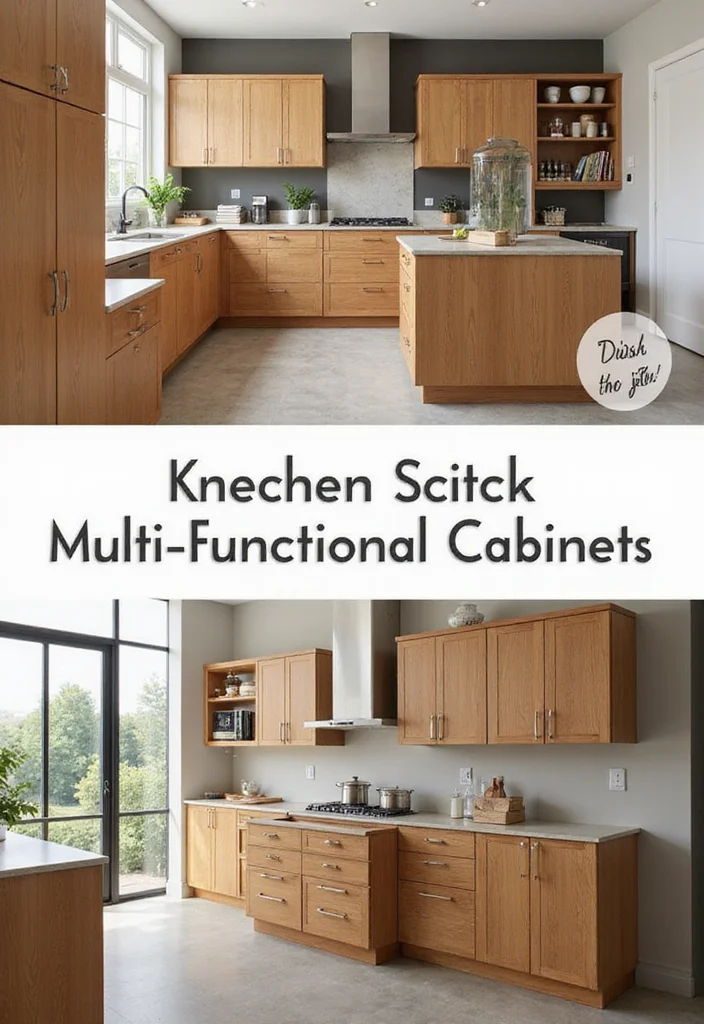 12 Kitchen Upper Cabinets Ideas for Smart Vertical Space Use - 10. Multi-Functional Cabinets