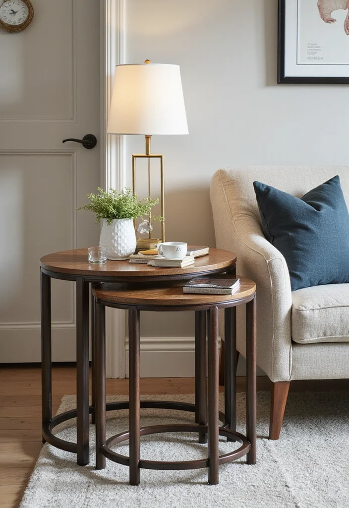 12 Living Room Side Table Ideas for Useful Stylish Accents - 4. Nesting Tables for Versatility