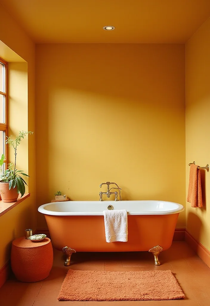 12 Mid Century Bathroom Ideas for Warm Retro Modern Style 1 12 Mid Century Bathroom Ideas for Warm Retro Modern Style - 1. Bold Color Palettes