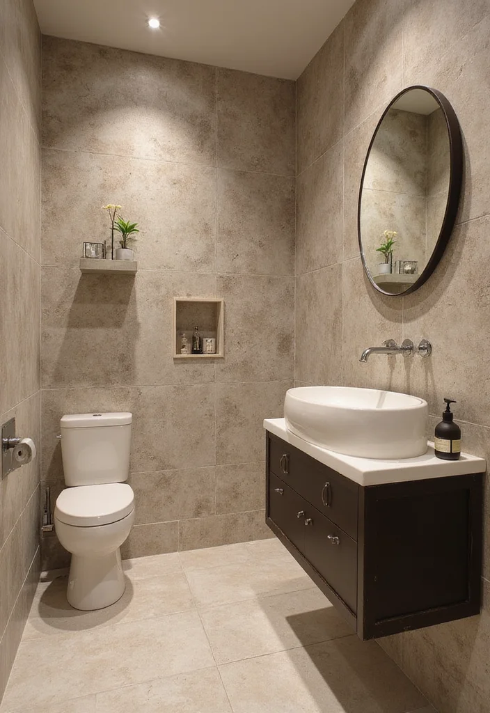 12 Mid Century Bathroom Ideas for Warm Retro Modern Style 78 12 Mid Century Bathroom Ideas for Warm Retro Modern Style - 8. Textured Walls