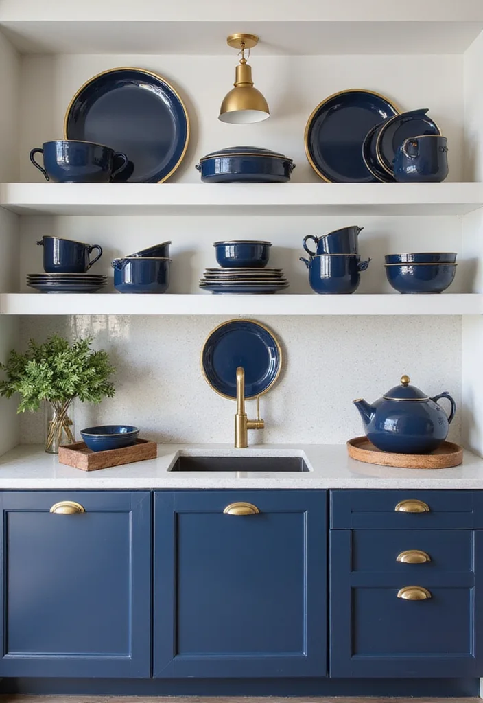 12 Navy Blue Kitchen Ideas for Deep Modern Sophisticated Color 11. Navy Blue Kitchen Accessories