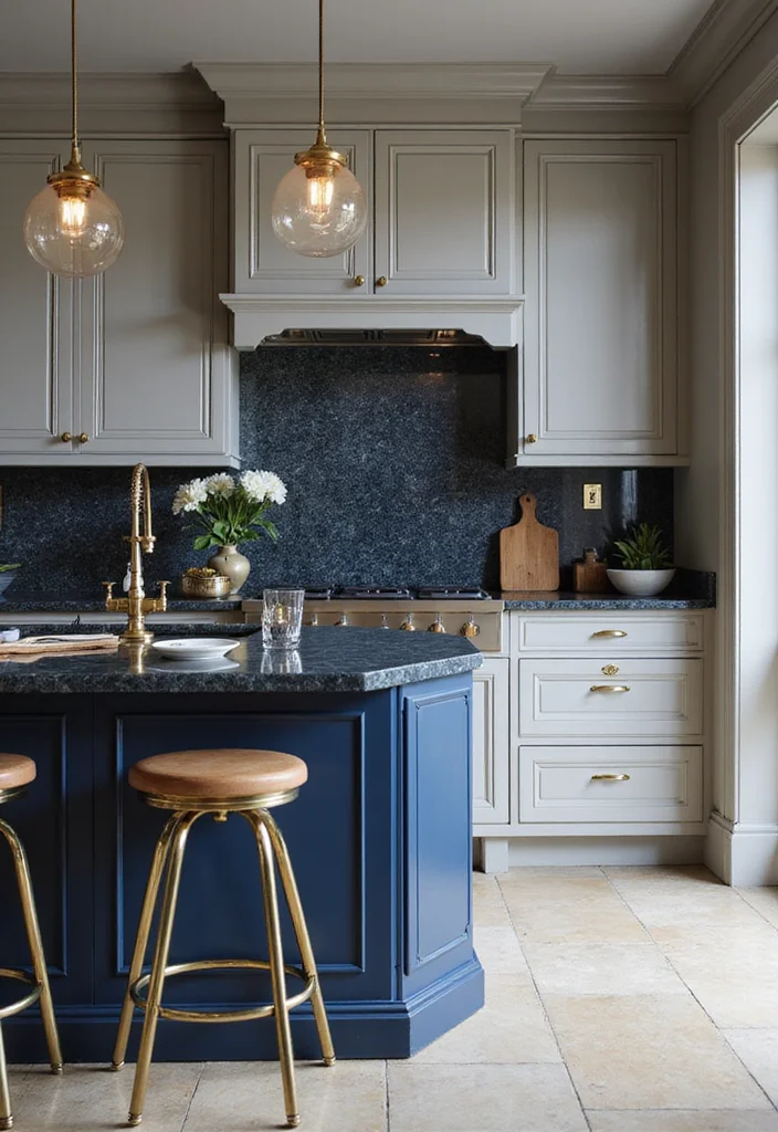 12 Navy Blue Kitchen Ideas for Deep Modern Sophisticated Color 7. Elegant Navy Blue Countertops
