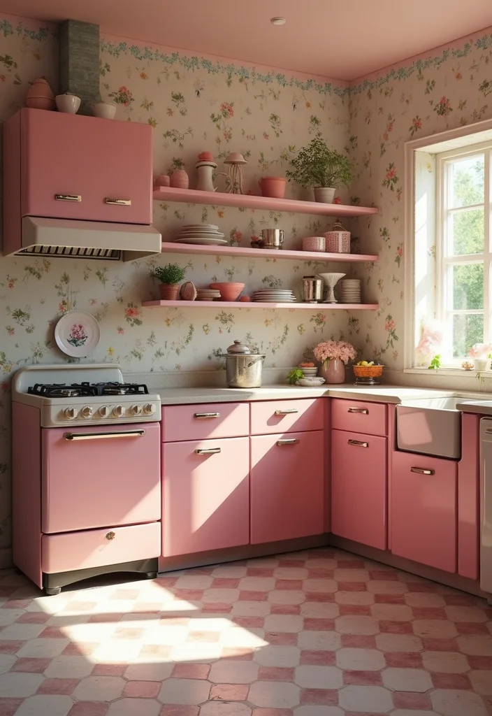 12 Pink Kitchen Ideas for Soft Playful Charming Style - 2. Vintage Pink Appliances