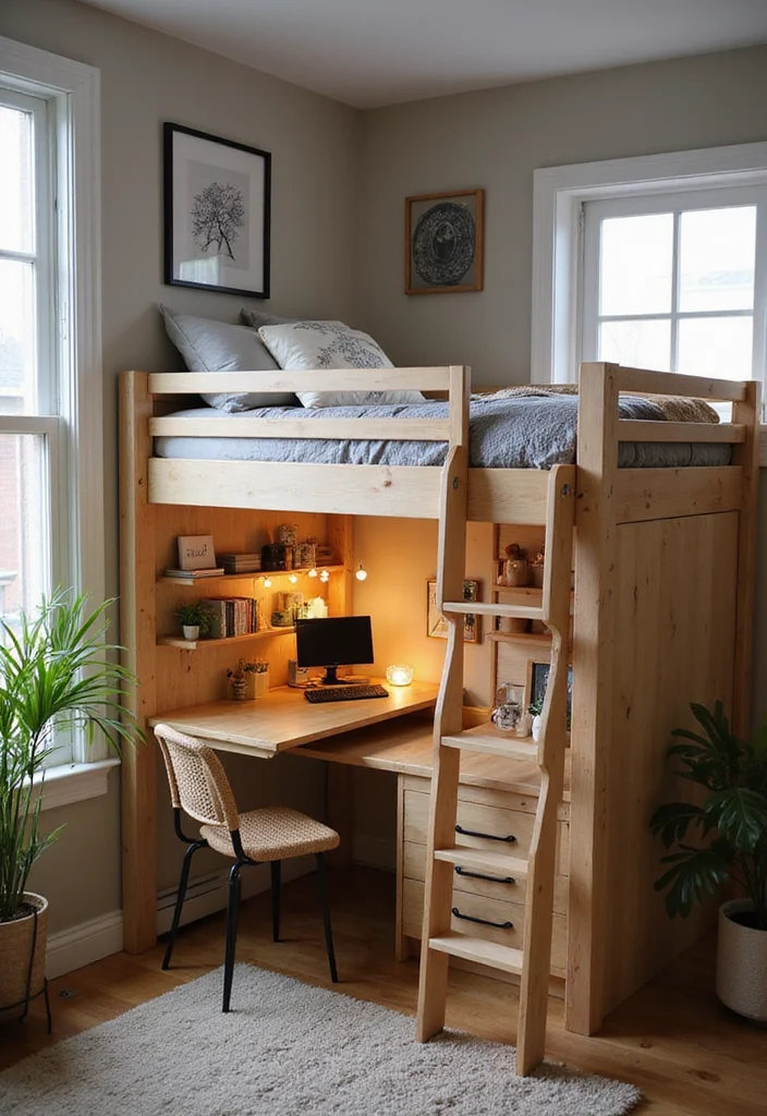 12 Small Apartment Bedroom Ideas for Smart Efficient Layouts - 1. Lofted Beds for Extra Floor Space