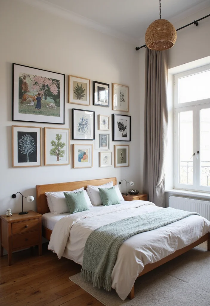 12 Small Apartment Bedroom Ideas for Smart Efficient Layouts - 11. Hang Artwork Strategically