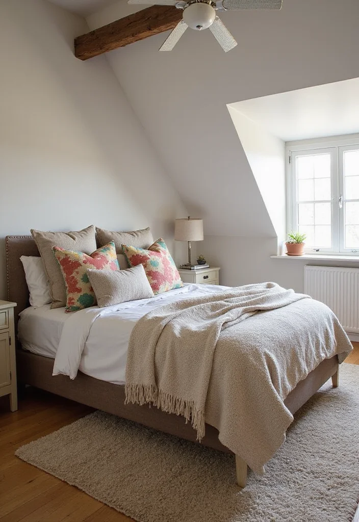 12 Small Attic Bedroom Ideas for Cozy Creative Sloped Spaces - 11. Cozy Bedding Layers