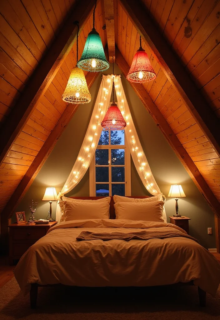 12 Small Attic Bedroom Ideas for Cozy Creative Sloped Spaces - 8. Whimsical Lighting Choices