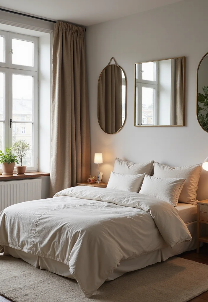 12 Small Couple Bedroom Ideas for Comfortable Practical Sharing - 10. Use Mirrors to Create Illusion of Space