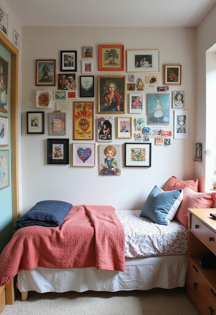 12 Small Couple Bedroom Ideas for Comfortable Practical Sharing - 6. Create a Gallery Wall
