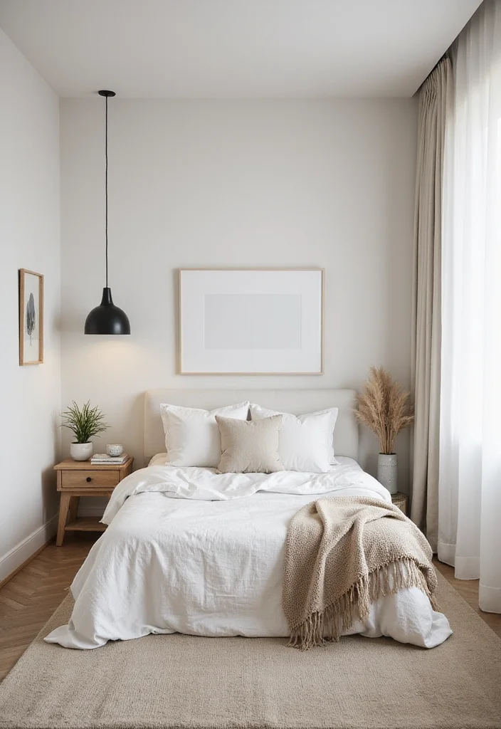 12 Small Couple Bedroom Ideas for Comfortable Practical Sharing - 9. Opt for Minimal Decor