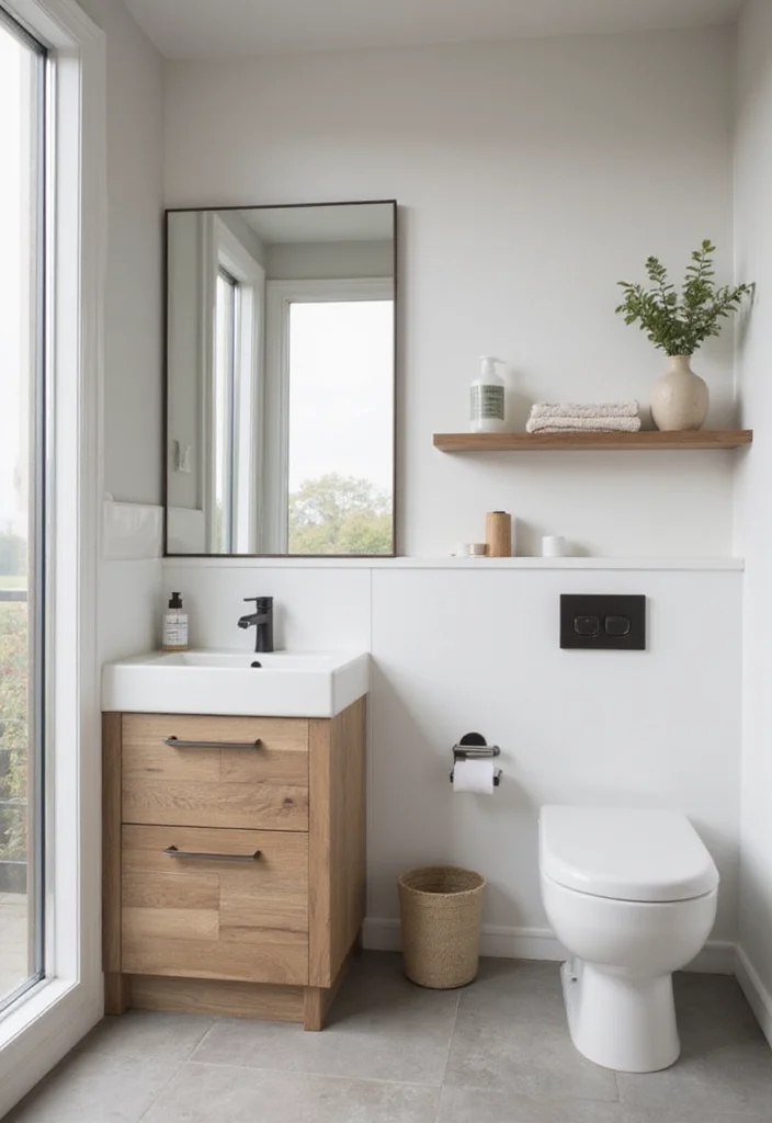 12 Tiny House Bathroom Ideas for Smart Compact Functional Layouts - 4. Minimalist Aesthetic