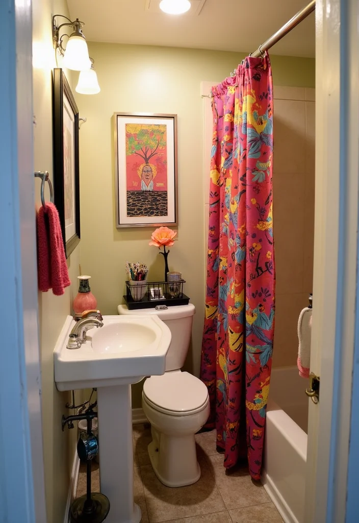 12 Tiny House Bathroom Ideas for Smart Compact Functional Layouts - 7. Colorful Accents