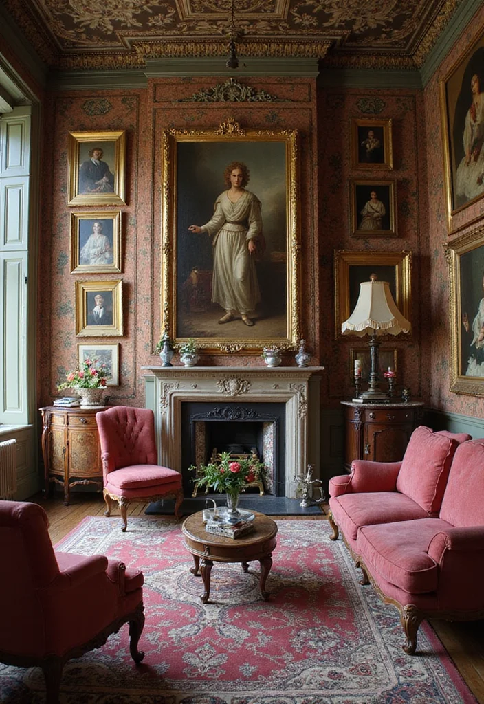 12 Victorian Living Room Ideas for Elegant Detailed Classic Style - 10. Stunning Artwork