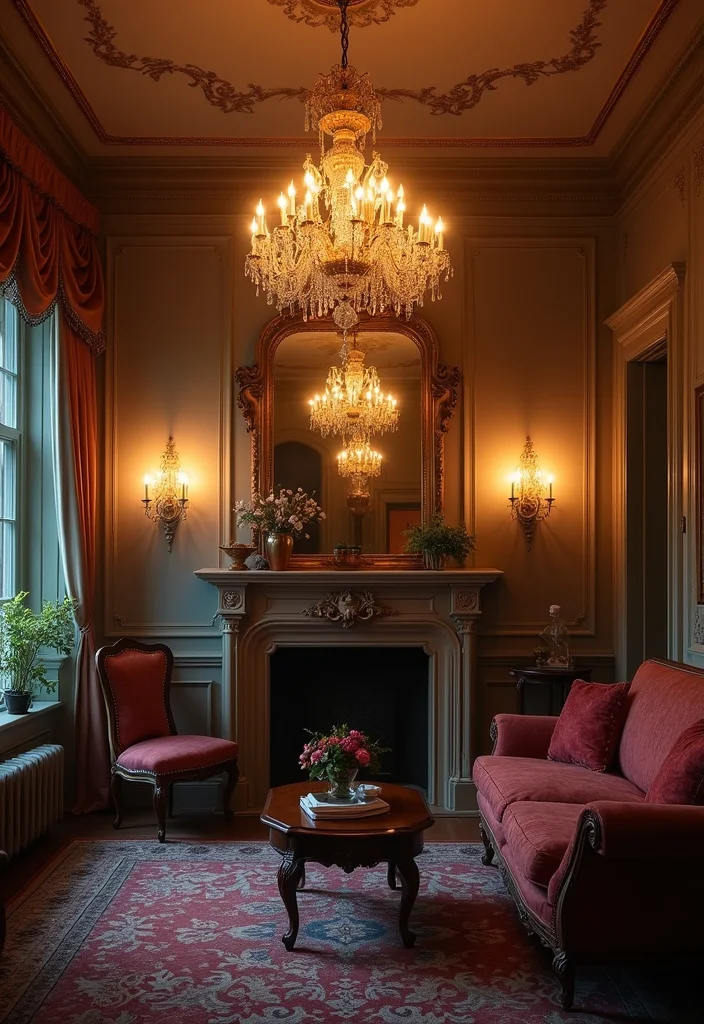 12 Victorian Living Room Ideas for Elegant Detailed Classic Style - 4. Statement Lighting Fixtures