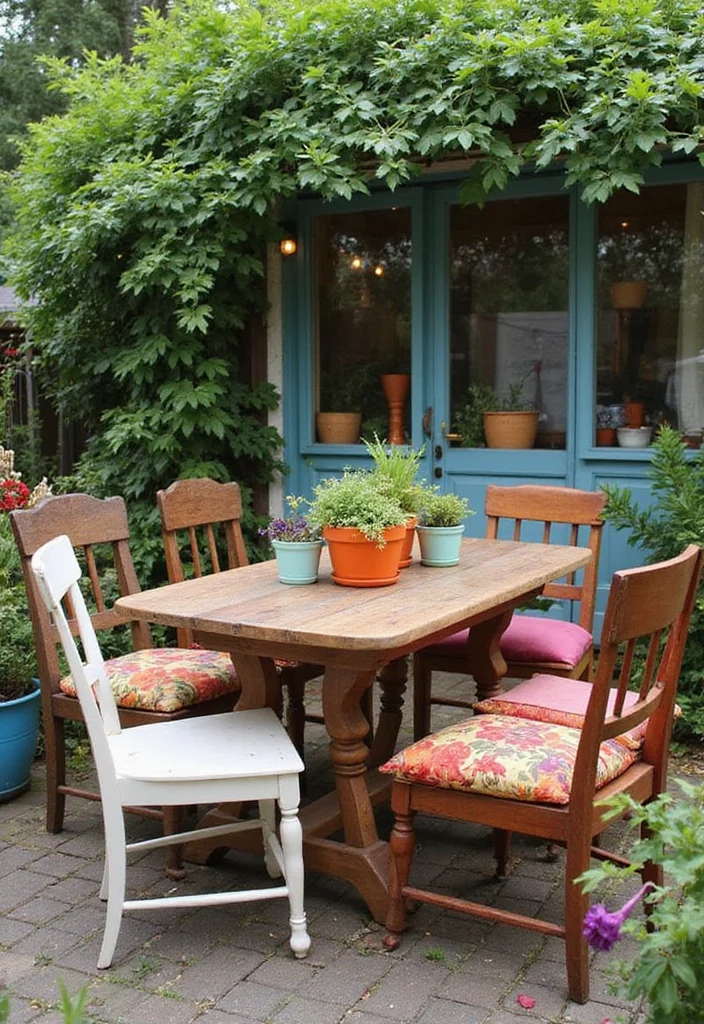 12 Vintage Backyard Ideas for Charming Timeless Outdoor Style 1. Repurposed Vintage Furniture