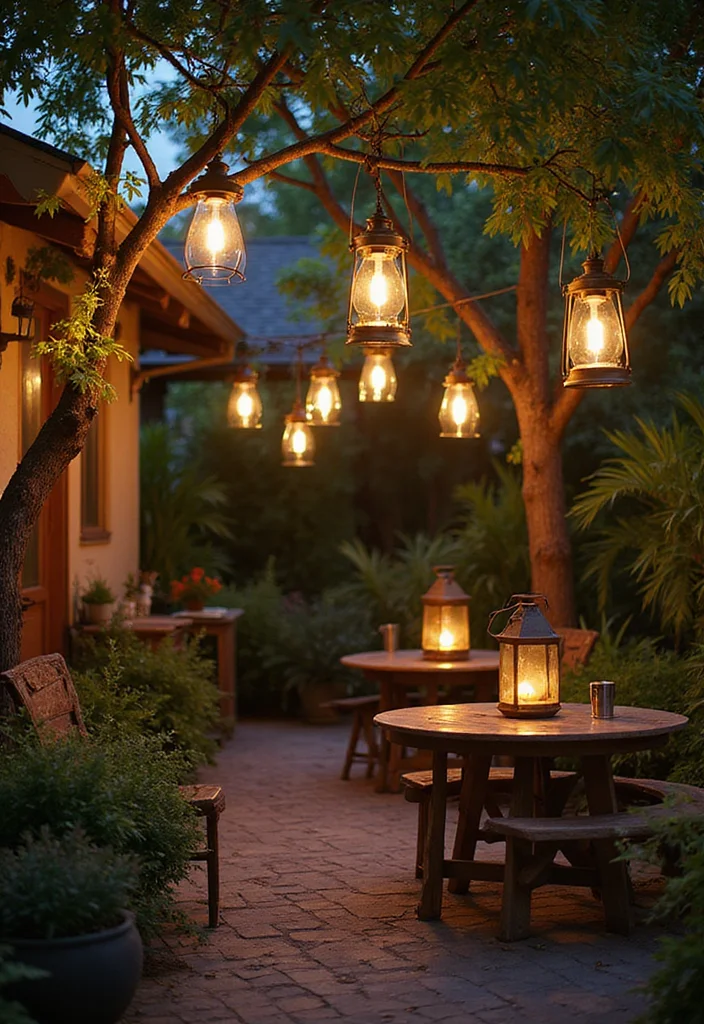 12 Vintage Backyard Ideas for Charming Timeless Outdoor Style 9. Vintage Lanterns