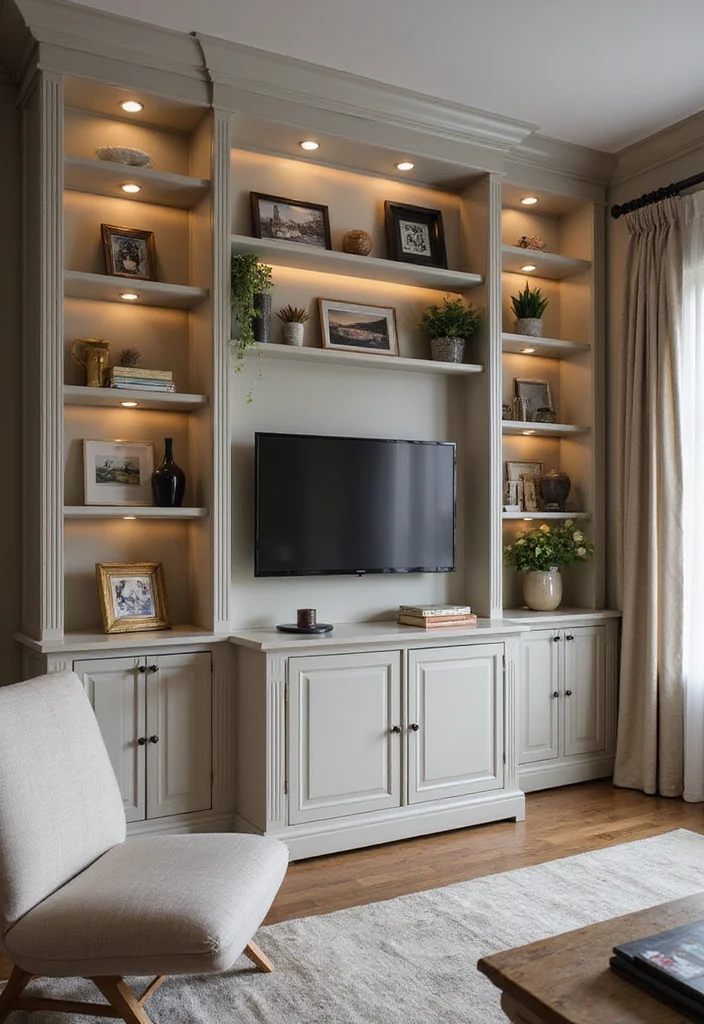 12 Wall Unit Ideas Living Room for Organized Stylish Storage - 4. Built-In Units for Custom Charm