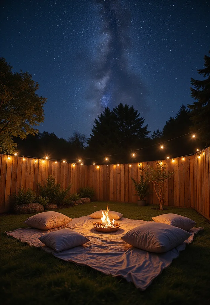 14 Backyard Gathering Ideas for Warm Social Outdoor Moments 23 14 Backyard Gathering Ideas for Warm Social Outdoor Moments 3. Picnic Under the Stars