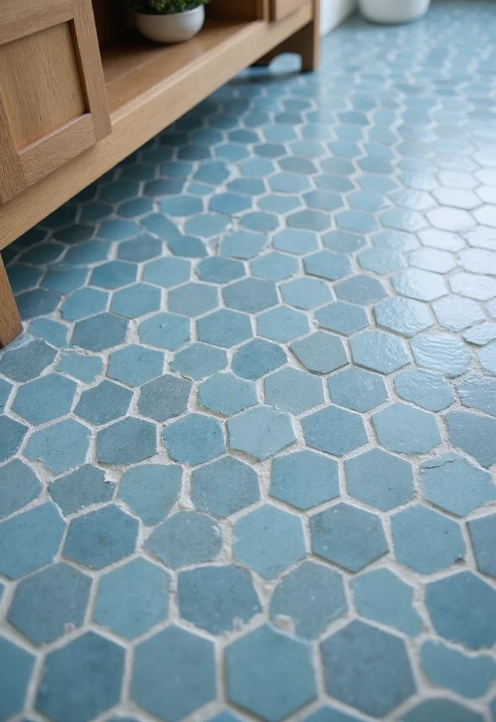 14 Mediterranean Bathroom Design Ideas for Warm Textured Coastal Style 1 14 Mediterranean Bathroom Design Ideas for Warm Textured Coastal Style - 1. Coastal Blue Tiles