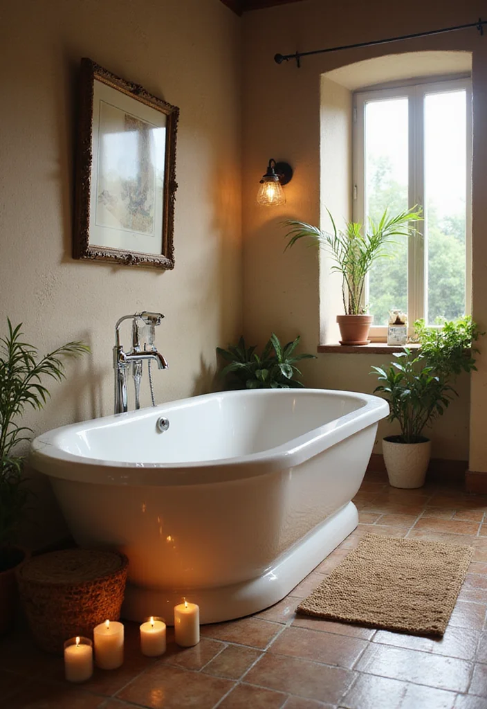 14 Mediterranean Bathroom Design Ideas for Warm Textured Coastal Style 111 14 Mediterranean Bathroom Design Ideas for Warm Textured Coastal Style - 11. Elegant Bathtubs