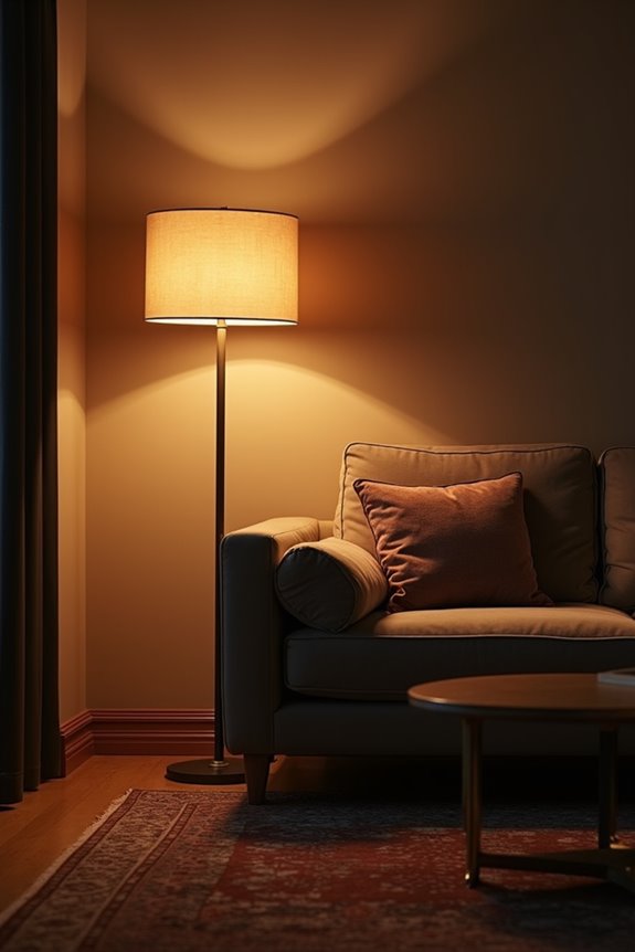 backlit sofa with balanced lighting