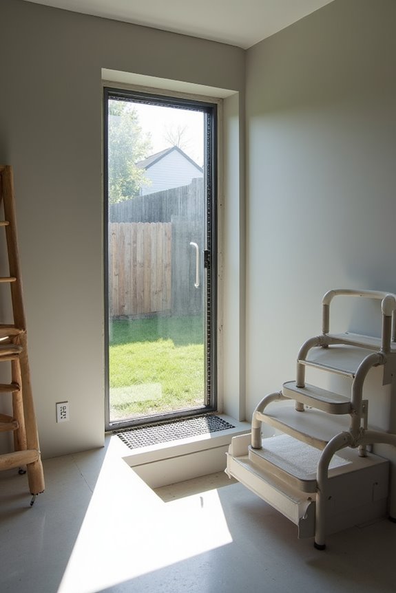 basement egress ladders or steps