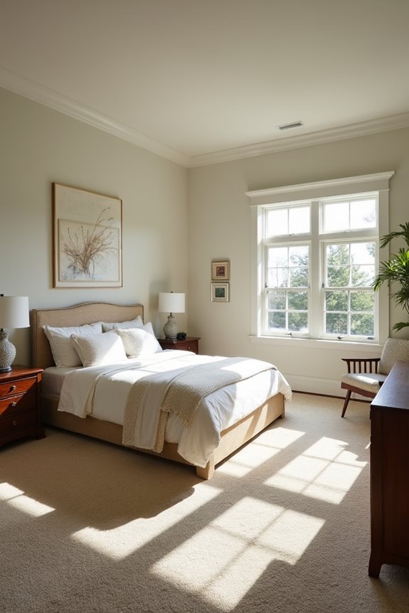 bed in center with clearances zoned layout
