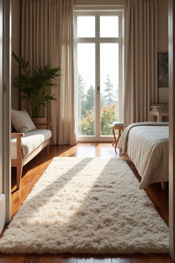 7 Tips on Where to Place a Rug in Your Bedroom 6 bedroom rug anchors pathways effectively