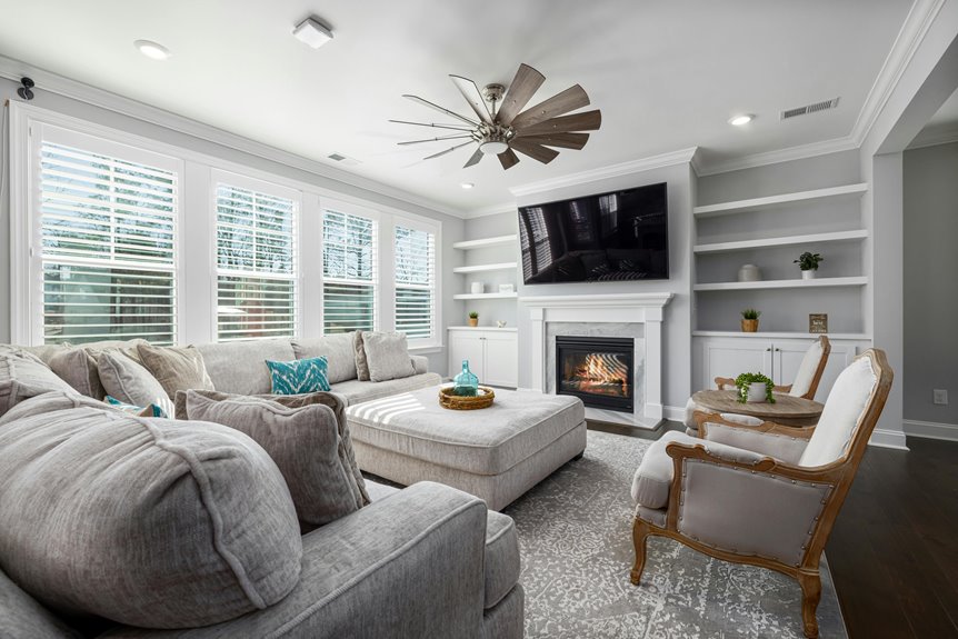 ceiling fan size guidance for living room