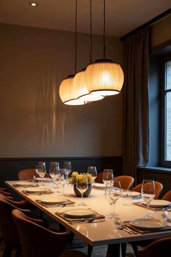 chandelier height preserves sightlines across table