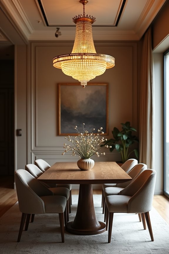 How to Choose the Right Chandelier Size for Your Dining Room 1 chandelier width matches table width