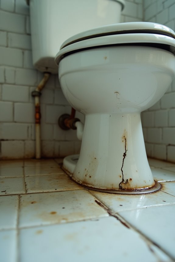 cracked toilet seal leaks