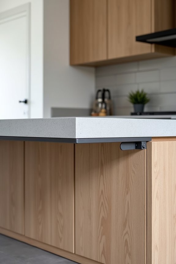 hidden steel brackets for engineered stone