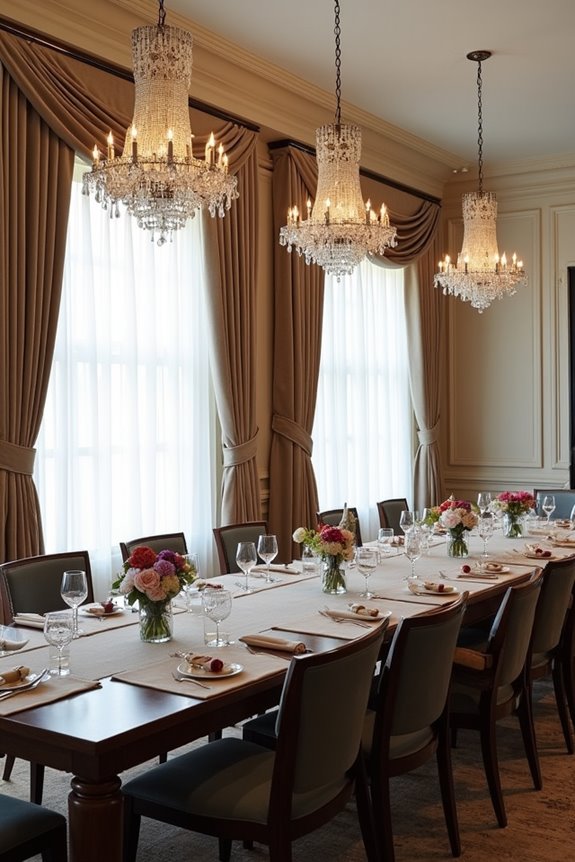 layered drapery for formal dining