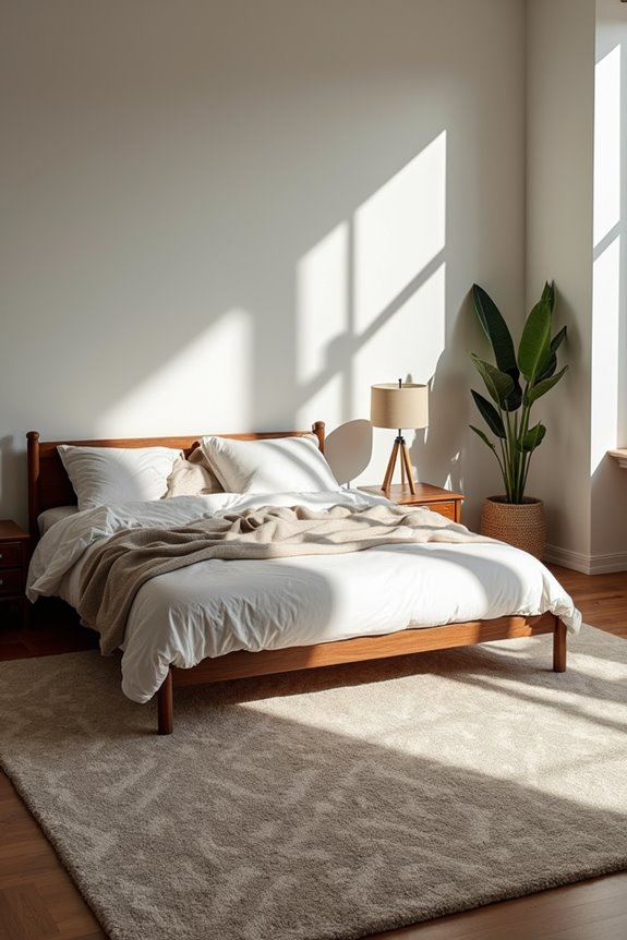 7 Tips on Where to Place a Rug in Your Bedroom 7 layered rug textures for depth