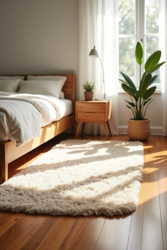 7 Tips on Where to Place a Rug in Your Bedroom 5 low pile rug facilitates movement
