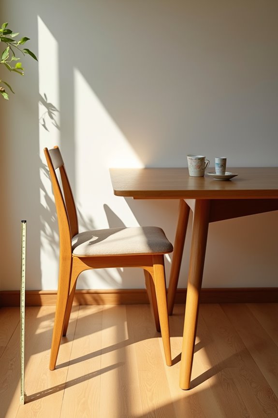 measure table choose 18 inch chairs