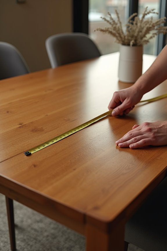 measure table height from underside
