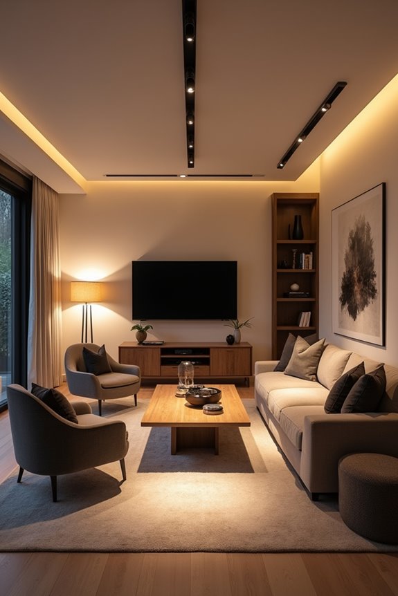 How to Plan Can Light Placement in Your Living Room 3 recessed lighting layered brightness