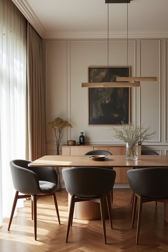 7 Dining Room Colors That Match Walnut Floors Perfectly 2 soft greige warm sophistication walnut harmony
