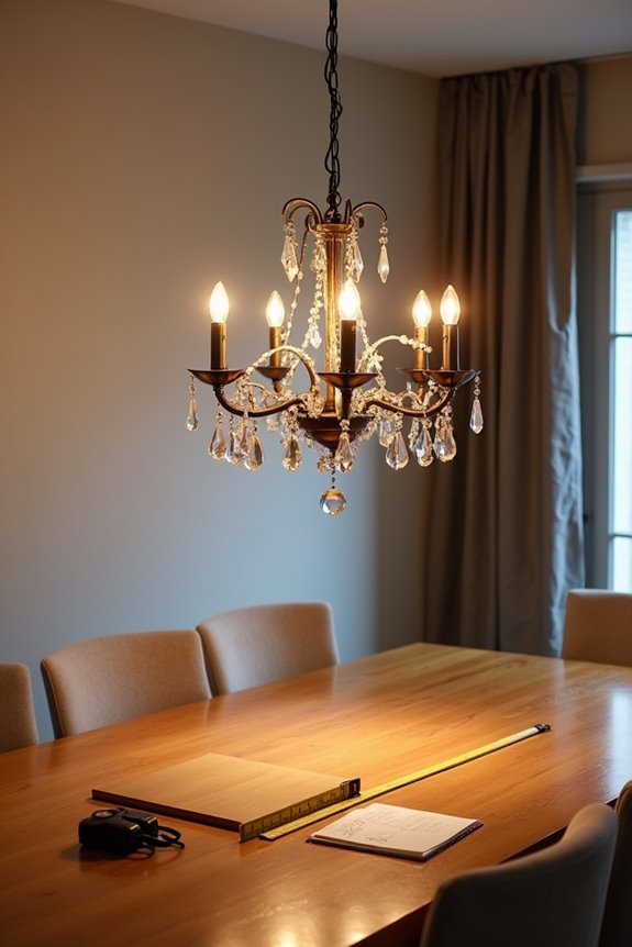test chandelier height before installation