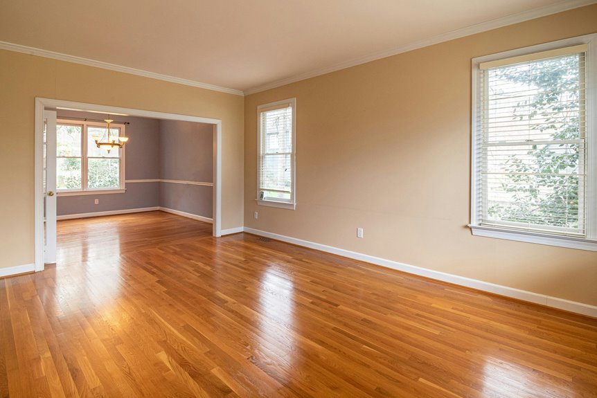 walnut floors complement dining colors