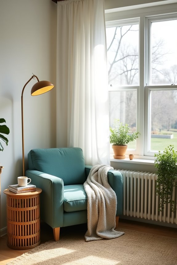 7 Smart Ideas for Empty Living Room Corners 3 wingback chair shelves cushions lighting